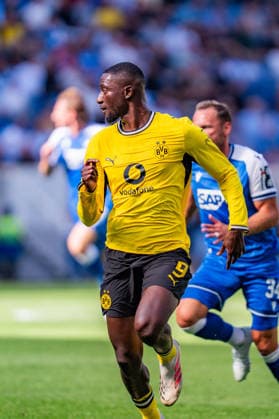 1. Bundesliga, 2. Spieltag, TSG 1899 Hoffenheim vs. Borussia Dortmund am 05.09.2026 Serhou Guirassy WICHTIGER HINWEIS: Gemäß den Vorgaben der DFL und des DFB ist es untersagt, in dem Stadion und oder vom Spiel angefertigte Fotoaufnahmen in Form von Sequenzbildern und oder videoähnlichen Fotostrecken zu verwerten bzw. verwerten zu lassen. *** Bundesliga 1, Matchday 2, TSG 1899 Hoffenheim vs. Borussia Dortmund on September 5, 2026, Serhou Guirassy IMPORTANT NOTICE: In accordance with DFL and DFB regulations, it is prohibited to use or allow the use of photographs taken in the stadium and or during the game in the form of sequential images and or video-like photo series Copyright: xBahhoxKarax