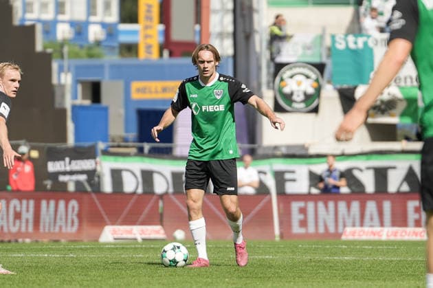 Germany 3rd Division 2026–2027, Matchday 4: SC Preußen Münster vs. TSV Havelse, Saturday, September 5, 2026, LVM Preußenstadion, Münster, North Rhine-Westphalia, Germany; Ryan Johansson (SC Preußen Münster), 20, in possession of the ball Copyright: xMerlexKölkingx
