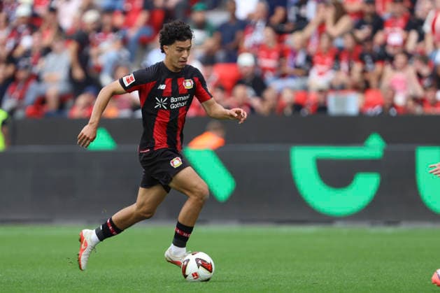 Ibrahim Maza (Bayer 04 Leverkusen) in Aktion, am Ball, Einzelaktion waehrend des Spiels der 1. Bundesliga zwischen Bayer 04 Leverkusen und 1. FC Union Berlin, BayArena am 05. September 2026 in Leverkusen, Deutschland. (Foto von Oliver Kaelke DeFodi Images) +++ Ibrahim Maza (Bayer 04 Leverkusen) controls the ball during the Bundesliga match between Bayer 04 Leverkusen and 1. FC Union Berlin at BayArena on September 5, 2026 in Leverkusen, Germany. (Photo by Oliver Kaelke DeFodi Images) DFB DFL REGULATIONS PROHIBIT ANY USE OF PHOTOGRAPHS AS IMAGE SEQUENCES AND OR QUASI-VIDEO. (Photo by Oliver Kaelke DeFodi Images) - *** Ibrahim Maza of Bayer 04 Leverkusen in action, on the ball, making a solo run during the Bundesliga match between Bayer 04 Leverkusen and 1. FC Union Berlin, BayArena on September 5, 2026, in Leverkusen, Germany. Photo by Oliver Kaelke, DeFodi Images. Ibrahim Maza of Bayer 04 Leverkusen controls the ball during the Bundesliga match between Bayer 04 Leverkusen and 1 FC Union Berlin at BayArena on September 5, 2026 in Leverkusen, Germany. Photo by Oliver Kaelke, DeFodi Images. DFB and DFL regulations prohibit any use of photographs as image sequences and or quasi-video. Photo by Oliver Kaelke, DeFodi Images.