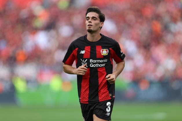 Miguel Gutierrez (Bayer 04 Leverkusen) schaut waehrend des Spiels der 1. Bundesliga zwischen Bayer 04 Leverkusen und 1. FC Union Berlin, BayArena am 05. September 2026 in Leverkusen, Deutschland. (Foto von Oliver Kaelke DeFodi Images) +++ Miguel Gutierrez (Bayer 04 Leverkusen) looks on during the Bundesliga match between Bayer 04 Leverkusen and 1. FC Union Berlin at BayArena on September 5, 2026 in Leverkusen, Germany. (Photo by Oliver Kaelke DeFodi Images) DFB DFL REGULATIONS PROHIBIT ANY USE OF PHOTOGRAPHS AS IMAGE SEQUENCES AND OR QUASI-VIDEO. (Photo by Oliver Kaelke DeFodi Images) - *** Miguel Gutierrez of Bayer 04 Leverkusen looks on during the Bundesliga match between Bayer 04 Leverkusen and 1. FC Union Berlin, BayArena on September 5, 2026, in Leverkusen, Germany. Photo by Oliver Kaelke, DeFodi Images. Miguel Gutierrez of Bayer 04 Leverkusen looks on during the Bundesliga match between Bayer 04 Leverkusen and 1 FC Union Berlin at BayArena on September 5, 2026 in Leverkusen, Germany. Photo by Oliver Kaelke, DeFodi Images. DFB and DFL regulations prohibit any use of photographs as image sequences and or quasi-video. Photo by Oliver Kaelke, DeFodi Images.