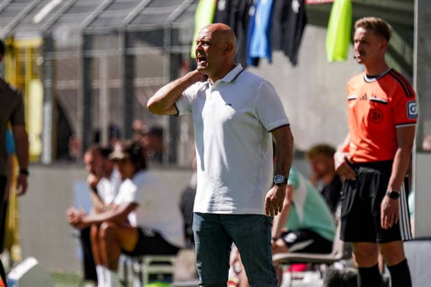 Germany Soccer Season 2026–2027, 3rd Division, Matchday 4, SV Waldhof Mannheim 07 vs. SC Verl, Carl Benz Stadium, Mannheim; Rui Mota, Coach; SV Waldhof Mannheim; facial expressions, emotions; Mannheim; Carl Benz Stadium; Germany Copyright: xBennetxLongx