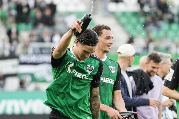 Germany 3rd Division 2026–2027, Matchday 4: SC Preußen Münster vs. TSV Havelse, Saturday, September 5, 2026, LVM Preußenstadion, Münster, North Rhine-Westphalia, Germany; Antonio Tikvic, SC Preußen Münster; 4—post-game joy and emotions Copyright: xMerlexKölkingx