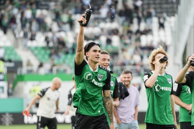 Germany 3rd Division 2026–2027, Matchday 4: SC Preußen Münster vs. TSV Havelse, Saturday, September 5, 2026, LVM Preußenstadion, Münster, North Rhine-Westphalia, Germany; Antonio Tikvic, SC Preußen Münster; 4—post-game joy and emotions Copyright: xMerlexKölkingx