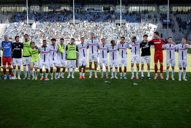 September 5, 2026, xhettx, Soccer 3rd Division, SV Waldhof Mannheim vs. SC Verl – Jubilation after the final whistle in Verl