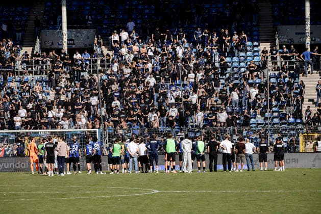 September 5, 2026, xhettx, Soccer 3rd Division, SV Waldhof Mannheim vs. SC Verl: Waldhof in front of their home fans—a mix of cheers and boos