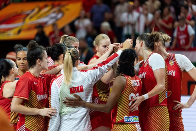 Hungarian team celebrates after victory at the end of the game, GER, Nigeria vs. Hungary, Basketball, 2026 FIBA Women’s World Cup, Group Stage, Matchday 2, September 5, 2026, GER, Nigeria vs. Hungary, Basketball, 2026 FIBA Women s World Cup, Group Stage, Matchday 2, September 5, 2026, Berlin Copyright: xEibner-Pressefoto MaxxVincenx EP_MVN