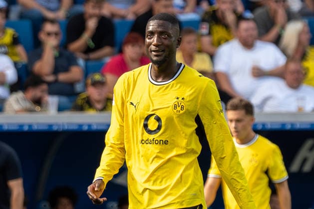 1. Bundesliga: TSG Hoffenheim vs Borussia Dortmund, 05.09.2026 Serhou Guirassy (Borussia Dortmund, 9) nach dem Foulspiel 1. Bundesliga: TSG Hoffenheim vs Borussia Dortmund, SNP Arena, 05.09.2026 DFB DFL REGULATIONS PROHIBIT ANY USE OF PHOTOGRAPHS AS IMAGE SEQUENCES AND OR QUASI-VIDEO. *** Bundesliga 1: TSG Hoffenheim vs. Borussia Dortmund, September 5, 2026; Serhou Guirassy (Borussia Dortmund), 9 seconds after the foul; Bundesliga 1: TSG Hoffenheim vs. Borussia Dortmund, SNP Arena, September 5, 2026 DFB and DFL regulations prohibit any use of photographs as image sequences and or quasi-video. Copyright: xBEAUTIFULxSPORTS Hillx