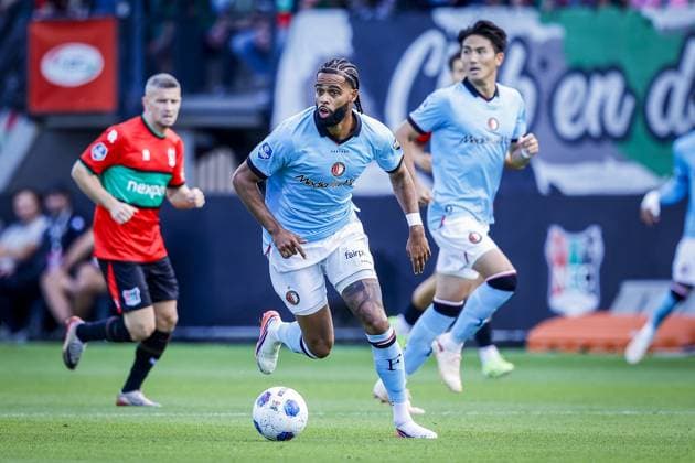 NIJMEGEN , 05-09-2026 , Stadium De Goffert , season 2026 2027 , Dutch Eredivisie football , match between NEC Nijmegen and Feyenoord Rotterdam , picture shows Feyenoord player Jeremiah St. Juste NEC - Feyenoord  x206499015x Copyright:
