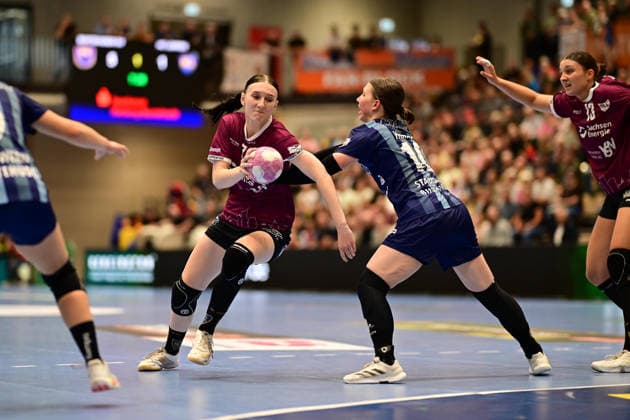 Handball I Women I 2026–2027 Season I Bundesliga I Matchday 2 I Buxtehuder SV vs. HC Leipzig I September 5, 2026 Lisa Lammich 76, HC Leipzig Anika Hampel 10, Buxtehuder Sportverein, Buxtehude, Halle Nord, New Lower Saxony, Germany Copyright: xLobeca FelixxWeißbergx