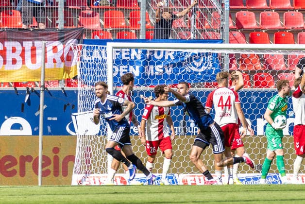 September 5, 2026, Soccer, GER, Season, 3rd Division, 2026–2027 Season, Matchday 4, SSV Jahn Regensburg vs. MSV Duisburg: Jubilation after Peter Remmert s 2–1 goal for Duisburg. DFL regulations prohibit any use of photographs as image sequences and or quasi-video.