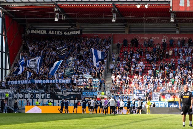 September 5, 2026, Soccer, GER, Season, 3rd Division, 2026–2027 Season, Matchday 4, SSV Jahn Regensburg vs. MSV Duisburg: Jubilation after Duisburg’s 2–1 victory despite being a man down. DFL regulations prohibit any use of photographs as image sequences and or quasi-video.