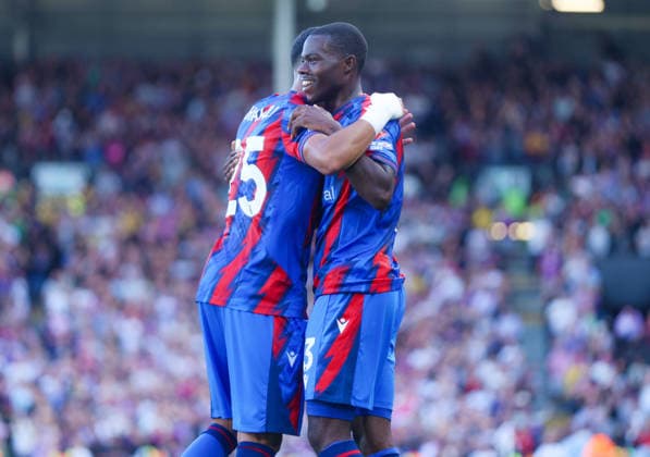 Fulham v Crystal Palace English Premier League, Craven Cottage, London, 05 09 2026 Tyrick Mitchell (3) of Crystal Palace celebrates scoring Crystal Palace s first goal during the Premier League away game at Fulham London Craven Cottage London GBR, UK NEWSPAPERS OUT Copyright: xMarkxGreenwoodx