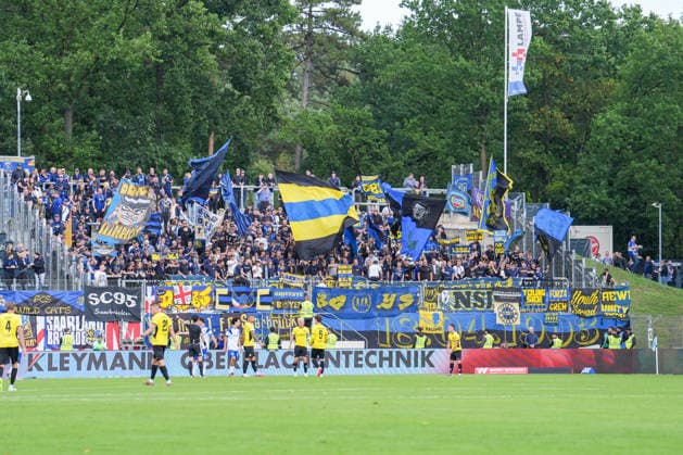 German Soccer, 3rd Division, Matchday 4, Hänsch Arena, SV Meppen vs. 1 FC Saarbrücken—Visitors Stand Copyright: xMichelxWittex