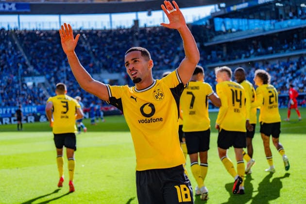 1. Bundesliga, 2. Spieltag, TSG 1899 Hoffenheim vs. Borussia Dortmund am 05.09.2026 Tor zum 2:3 durch Ethan Nwaneri WICHTIGER HINWEIS: Gemäß den Vorgaben der DFL und des DFB ist es untersagt, in dem Stadion und oder vom Spiel angefertigte Fotoaufnahmen in Form von Sequenzbildern und oder videoähnlichen Fotostrecken zu verwerten bzw. verwerten zu lassen. *** Bundesliga 1, Matchday 2, TSG 1899 Hoffenheim vs. Borussia Dortmund on September 5, 2026. Goal to make it 2–3 by Ethan Nwaneri. IMPORTANT NOTICE: In accordance with DFL and DFB regulations, it is prohibited to use or allow the use of photographs taken in the stadium and or during the game in the form of sequential images and or video-like photo series. Copyright: xBahhoxKarax