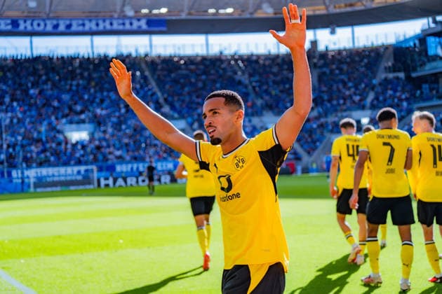 1. Bundesliga, 2. Spieltag, TSG 1899 Hoffenheim vs. Borussia Dortmund am 05.09.2026 Tor zum 2:3 durch Ethan Nwaneri WICHTIGER HINWEIS: Gemäß den Vorgaben der DFL und des DFB ist es untersagt, in dem Stadion und oder vom Spiel angefertigte Fotoaufnahmen in Form von Sequenzbildern und oder videoähnlichen Fotostrecken zu verwerten bzw. verwerten zu lassen. *** Bundesliga 1, Matchday 2, TSG 1899 Hoffenheim vs. Borussia Dortmund on September 5, 2026. Goal to make it 2–3 by Ethan Nwaneri. IMPORTANT NOTICE: In accordance with DFL and DFB regulations, it is prohibited to use or allow the use of photographs taken in the stadium and or during the game in the form of sequential images and or video-like photo series. Copyright: xBahhoxKarax