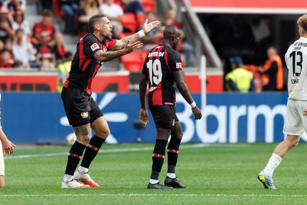 LEVERKUSEN, GERMANY - SEPTEMBER 5, 2026: Robert Andrich (Bayer 04 Leverkusen, 8) gestures during the German Bundesliga match on gameday 2 between Bayer 04 Leverkusen vs. 1. FC Union Berlin at BayArena on September 5, 2026 in Leverkusen, Germany. DFL REGULATIONS PROHIBIT ANY USE OF PHOTOGRAPHS AS IMAGE SEQUENCES AND OR QUASI-VIDEO. Northrhine-Westphalia Germany Copyright: xAxelxKohringx
