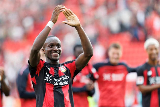 LEVERKUSEN, GERMANY - SEPTEMBER 5, 2026: Fans celebrating Moussa Diaby (Bayer 04 Leverkusen, 19) after the German Bundesliga match on gameday 2 between Bayer 04 Leverkusen vs. 1. FC Union Berlin at BayArena on September 5, 2026 in Leverkusen, Germany. DFL REGULATIONS PROHIBIT ANY USE OF PHOTOGRAPHS AS IMAGE SEQUENCES AND OR QUASI-VIDEO. Northrhine-Westphalia Germany Copyright: xAxelxKohringx