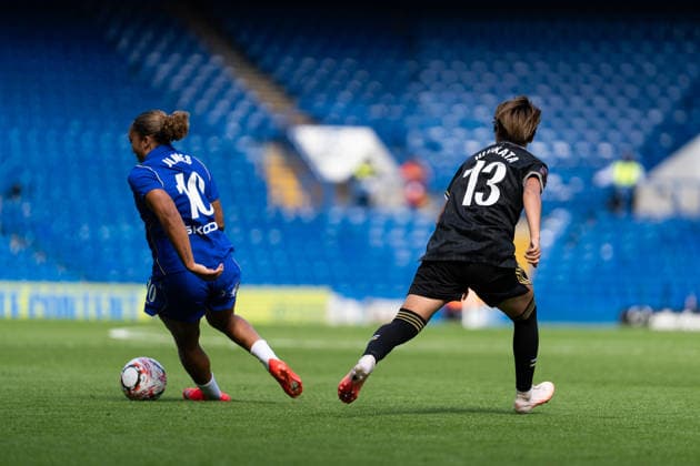 September 5, 2026, London, England, United Kingdom: Chelsea s Lauren James controls the ball during the Barclays Women s Super League match against Aston Villa at Stamford Bridge. London United Kingdom - ZUMAh209 20260905_zsp_h209_015 Copyright: xAlixHabibx