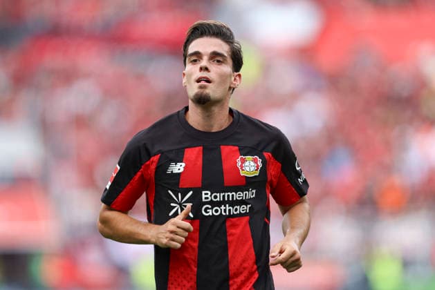 Miguel Gutierrez (Bayer 04 Leverkusen) schaut waehrend des Spiels der 1. Bundesliga zwischen Bayer 04 Leverkusen und 1. FC Union Berlin, BayArena am 05. September 2026 in Leverkusen, Deutschland. (Foto von Oliver Kaelke DeFodi Images) +++ Miguel Gutierrez (Bayer 04 Leverkusen) looks on during the Bundesliga match between Bayer 04 Leverkusen and 1. FC Union Berlin at BayArena on September 5, 2026 in Leverkusen, Germany. (Photo by Oliver Kaelke DeFodi Images) DFB DFL REGULATIONS PROHIBIT ANY USE OF PHOTOGRAPHS AS IMAGE SEQUENCES AND OR QUASI-VIDEO. (Photo by Oliver Kaelke DeFodi Images) - *** Miguel Gutierrez of Bayer 04 Leverkusen looks on during the Bundesliga match between Bayer 04 Leverkusen and 1. FC Union Berlin, BayArena on September 5, 2026, in Leverkusen, Germany Photo by Oliver Kaelke DeFodi Images Miguel Gutierrez of Bayer 04 Leverkusen looks on during the Bundesliga match between Bayer 04 Leverkusen and 1 FC Union Berlin at BayArena on September 5, 2026 in Leverkusen, Germany. Photo by Oliver Kaelke, DeFodi Images. DFB and DFL regulations prohibit any use of photographs as image sequences and or quasi-video. Photo by Oliver Kaelke, DeFodi Images.