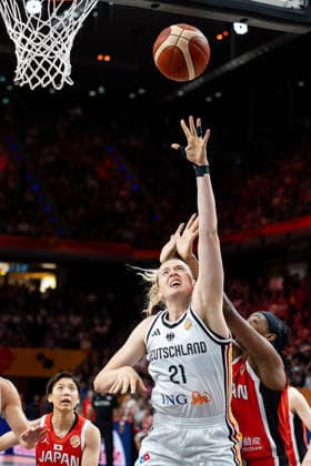 Marie Guelich of Germany, 21, making a layup, GER, Germany vs. Japan, Basketball, 2026 FIBA Women’s World Cup, Group Stage, Matchday 2, September 5, 2026, GER, Germany vs. Japan, Basketball, 2026 FIBA Women’s World Cup, Group Stage, Matchday 2, September 5, 2026, Berlin Copyright: xEibner-Pressefoto MaxxVincenx EP_MVN