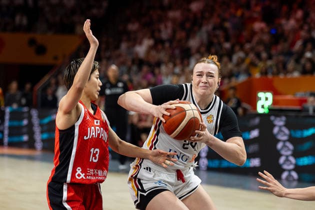 Lina Sontag (Germany), 24, dribbling against Rui Machida (Japan), 13, GER, Germany vs. Japan, Basketball, 2026 FIBA Women s World Cup, Group Stage, Matchday 2, September 5, 2026, GER, Germany vs. Japan, Basketball, 2026 FIBA Women s World Cup, Group Stage, Matchday 2, September 5, 2026, Berlin Copyright: xEibner-Pressefoto MaxxVincenx EP_MVN