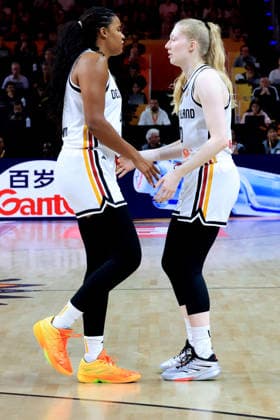 September 5, 2026, GER, Basketball, Women s, Basketball World Cup, 2026, Matchday 1, Germany vs. Japan; Nyara Sabally (Germany) 8, Frieda Buehner (Germany) 20; Berlin, Max Schmeling Halle, Berlin, Germany Copyright: xNordphotox xEnglerx