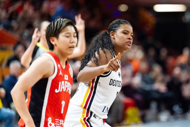 Nyara Sabally, Germany, 08, celebrating, GER, Germany vs. Japan, basketball, 2026 FIBA Women’s World Cup, group stage, Matchday 2, September 5, 2026, GER, Germany vs. Japan, Basketball, 2026 FIBA Women s World Cup, Group Stage, Match Day 2, September 5, 2026, Berlin Copyright: xEibner-Pressefoto MaxxVincenx EP_MVN