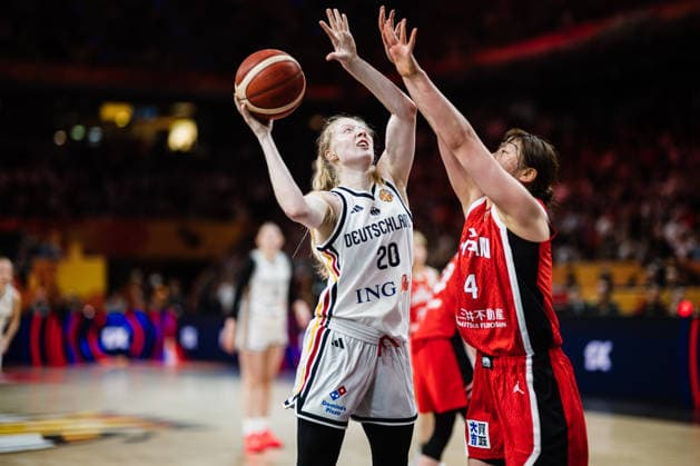 2026 FIBA Women’s Basketball World Cup: Germany vs. Japan, September 5, 2026 — Frieda Buhner (Germany), 20, vs. Azusa Asahina (Japan), 14 — Basketball, FIBA Women’s Basketball World Cup 2026, Group Stage, Group A, Matchday 2: Germany vs. Japan on September 5, 2026, at the Max Schmeling Halle, Berlin Copyright: xBEAUTIFULxSPORTS Tonhäuserx