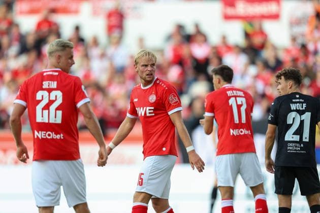 Rot Weiss Essen vs. FC Viktoria Cologne, Soccer, 3rd Division, Matchday 4, 2026–2027 Season, September 5, 2026, Ben Hüning, RW Essen, at the Rot-Weiss Essen vs. FC Viktoria Cologne game, Soccer, 3rd Division, Matchday 4, 2026–2027 season, September 5, 2026, Essen Copyright: xEibner-Pressefoto JavadxMohammadx EP_JMR
