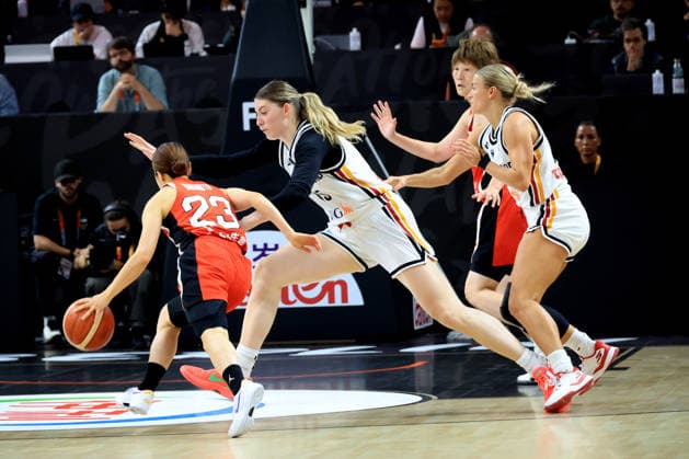 September 5, 2026, GER, Basketball, Women s, Basketball World Cup, 2026, Match Day 1, Germany vs. Japan Luisa Geiselsoder (Germany) 15, Alexandra Wilke (Germany) 3, Mai Yamamoto (Japan) 23, Max Schmeling Halle, Berlin, Germany Copyright: xNordphotox xEnglerx
