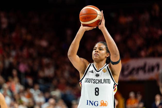 Nyara Sabally, Germany, taking a free throw, still image, single photo, portrait, cutout, GER, Germany vs. Japan, basketball, 2026 FIBA Women’s World Cup, group stage, Matchday 2, September 5, 2026, GER, Germany vs. Japan, basketball, 2026 FIBA Women’s World Cup, group stage, Match Day 2, September 5, 2026, Berlin Copyright: xEibner-Pressefoto MaxxVincenx EP_MVN