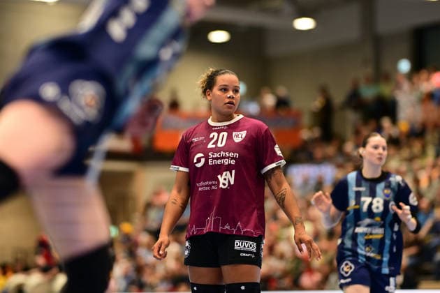 Handball I Women I 2026–2027 Season I Bundesliga I Matchday 2 I Buxtehuder SV vs. HC Leipzig I September 5, 2026 Single photo, cutout, single image, cutout, isolated subject, sports photo, close-up, cropped, isolated shot, photo, single shot of Sharleen Juliette Greschner, 20, HC Leipzig, Buxtehude, Halle Nord, Lower Saxony, Germany Copyright: xLobeca FelixxWeißbergx