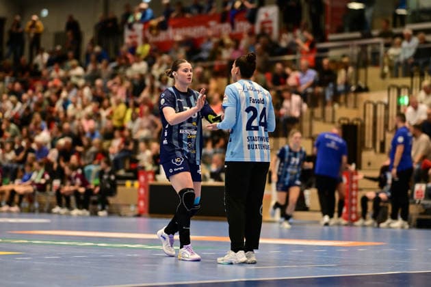 Handball I Women I 2026–2027 Season I Bundesliga I Matchday 2 I Buxtehuder SV vs. HC Leipzig I September 5, 2026 Lucy Strauchmann 78, Buxtehuder Sportverein Sophie Fasold 24, Buxtehuder Sportverein Buxtehude Halle Nord, New Lower Saxony, Germany Copyright: xLobeca FelixxWeißbergx