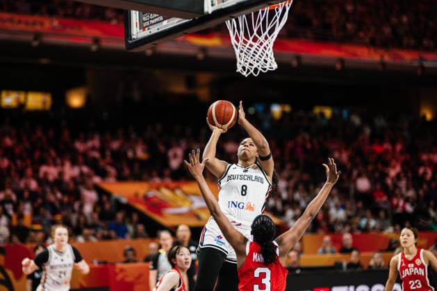 2026 FIBA Women’s Basketball World Cup: Germany vs. Japan, September 5, 2026—Nyara Sabally of Germany (No. 8) shoots a basketball, FIBA Women’s Basketball World Cup 2026, Group Stage, Group A, Matchday 2: Germany vs. Japan on September 5, 2026, at the Max Schmeling Halle, Berlin Copyright: xBEAUTIFULxSPORTS Tonhäuserx