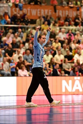 Handball I Women I 2026–2027 Season I Bundesliga I Matchday 2 I Buxtehuder SV vs. HC Leipzig I September 5, 2026 Nikki van der Vorst 1, Buxtehuder Sportverein, Buxtehude, Halle Nord, Lower Saxony, Germany Copyright: xLobeca FelixxWeißbergx