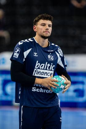 Opel HBL SG Flensburg Handewitt vs. HC Erlangen, September 5, 2026—Marko Grgic, No. 17, of SG Flensburg Handewitt during warm-ups for the Opel HBL match between SG Flensburg Handewitt and HC Erlangen at the GGW Arena on September 5, 2026 Copyright: xBEAUTIFULxSPORTS MarioxM.xKobergx