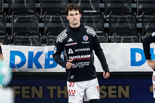 Opel HBL SG Flensburg Handewitt vs. HC Erlangen, September 5, 2026: Lucca Bialowas, No. 37, HC Erlangen during warm-ups for the Opel HBL SG Flensburg Handewitt vs. HC Erlangen game at GGW Arena on September 5, 2026 Copyright: xBEAUTIFULxSPORTS MarioxM.xKobergx