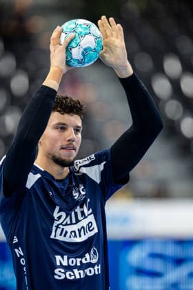 Opel HBL SG Flensburg Handewitt vs. HC Erlangen, September 5, 2026: Marko Grgic, No. 17, of SG Flensburg Handewitt during the warm-up for the Opel HBL match between SG Flensburg Handewitt and HC Erlangen at the GGW Arena on September 5, 2026 Copyright: xBEAUTIFULxSPORTS MarioxM.xKobergx
