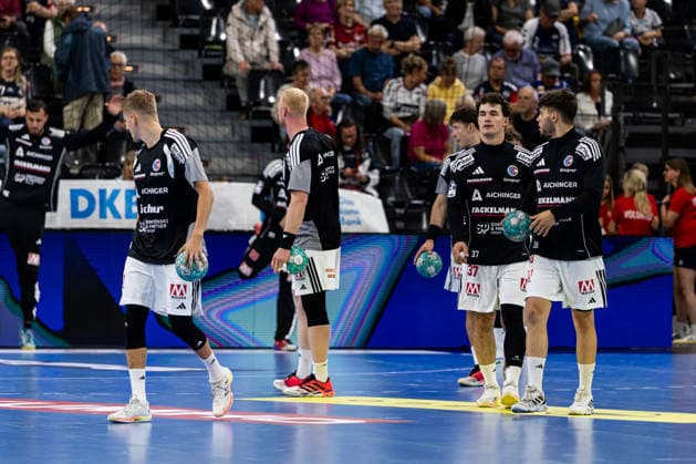 Opel HBL SG Flensburg Handewitt vs. HC Erlangen, September 5, 2026: The HC Erlangen team during warm-ups for the Opel HBL SG Flensburg Handewitt vs. HC Erlangen game at GGW Arena on September 5, 2026 Copyright: xBEAUTIFULxSPORTS MarioxM.xKobergx