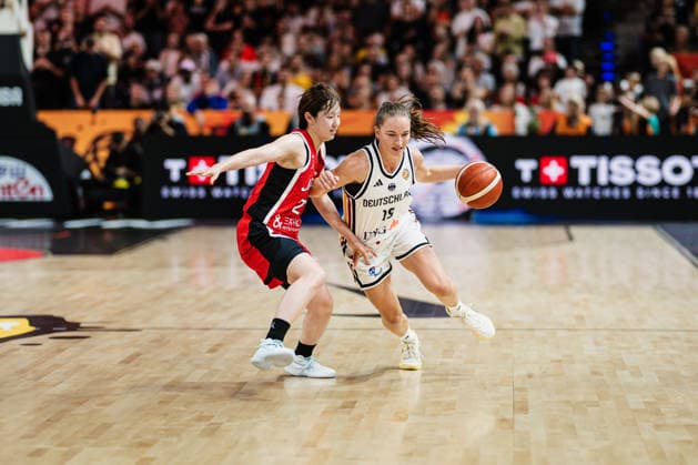 2026 FIBA Women’s Basketball World Cup: Germany vs. Japan, September 5, 2026—Saki Hayashi (Japan, 27) vs. Britta Daub (Germany, 19)—Basketball, FIBA Women’s Basketball World Cup 2026, Group Stage, Group A, Matchday 2: Germany vs. Japan on September 5, 2026, at the Max Schmeling Halle, Berlin Copyright: xBEAUTIFULxSPORTS Tonhäuserx
