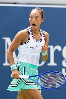 September 5, 2026: Qinwen Zheng (CHN) in action against Madison Keys (USA) during their Round 1 match at the US Open on September 5, 2026, held at the USTA Billie Jean King National Tennis Center in New York City. New York City USA - ZUMAc04_ 20260905_zma_c04_015 Copyright: xBerniexHaleyx