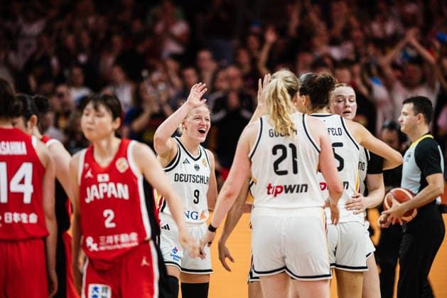 2026 FIBA Women’s Basketball World Cup: Germany vs. Japan, September 5, 2026—Germany celebrates the victory; pictured here is Emma Eichmeyer of Germany, No. 9, FIBA Women’s Basketball World Cup 2026, group stage, Group A, Matchday 2: Germany vs. Japan on September 5, 2026, at the Max Schmeling Halle, Berlin Copyright: xBEAUTIFULxSPORTS Tonhäuserx