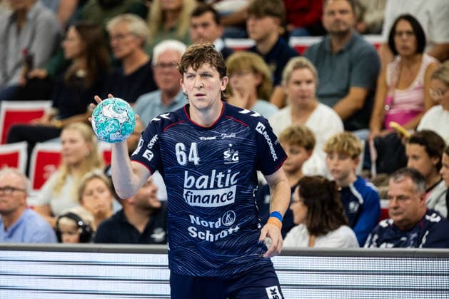 Opel HBL SG Flensburg Handewitt vs. HC Erlangen, September 5, 2026; Lasse Kjaer Moller, No. 64, SG Flensburg Handewitt; Opel HBL SG Flensburg Handewitt vs. HC Erlangen, GGW Arena, September 5, 2026 Copyright: xBEAUTIFULxSPORTS MarioxM.xKobergx