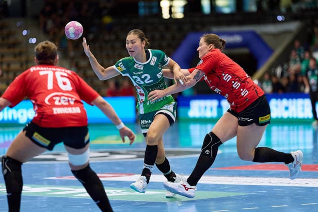 Nina Ramusovic, BSV Sachsen Zwickau, 76; Haruno Sasaki, Frisch Auf Göppingen, 32; Victoria Hasselbusch, BSV Sachsen Zwickau, 31; FRISCH AUF Göppingen vs. BSV Sachsen Zwickau, Handball, ALSCO Women’s Handball Bundesliga, Matchday 2, 2026–2027 Season, September 5, 2026, FRISCH AUF Göppingen vs. BSV Sachsen Zwickau, Handball, ALSCO Women’s Handball Bundesliga, Matchday 2, 2026–2027 season, September 5, 2026, Göppingen Copyright: xEibner-Pressefoto GeraldxOelze-dexStoppanyx EP_ODS