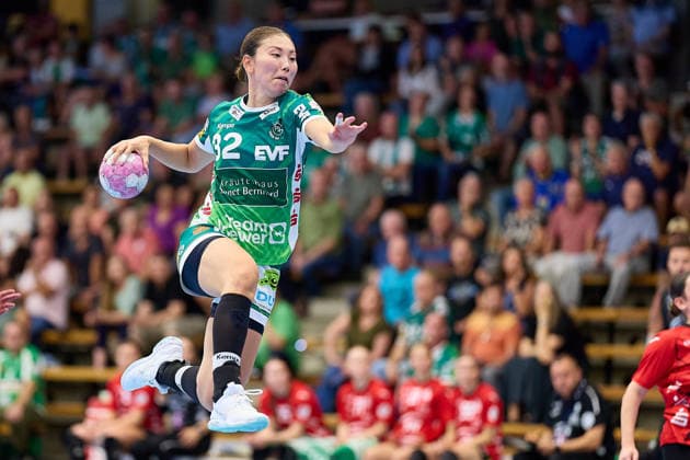 Haruno Sasaki s jump shot, Frisch Auf Goeppingen, 32 FRISCH AUF Goeppingen vs. BSV Sachsen Zwickau, Handball, ALSCO Women s Handball Bundesliga, Matchday 2, 2026–2027 season, September 5, 2026, FRISCH AUF Goeppingen vs. BSV Sachsen Zwickau, Handball, ALSCO Women’s Handball Bundesliga, Matchday 2, 2026–2027 season, September 5, 2026, Goeppingen Copyright: xEibner-Pressefoto GeraldxOelze-dexStoppanyx EP_ODS