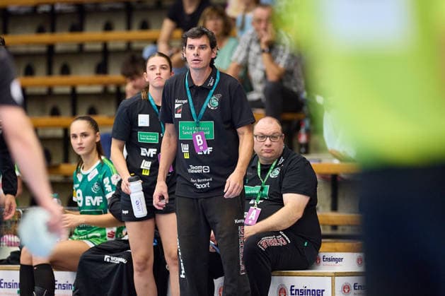 Nico Kiener, Frisch Auf Goeppingen, Head Coach; Anika Rohm, Frisch Auf Goeppingen, Assistant Coach, FRISCH AUF Goeppingen vs. BSV Sachsen Zwickau, Handball, ALSCO Women’s Handball Bundesliga, Matchday 2, 2026–2027 Season, September 5, 2026, FRISCH AUF Goeppingen vs. BSV Sachsen Zwickau, Handball, ALSCO Women’s Handball Bundesliga, Matchday 2, 2026–2027 season, September 5, 2026, Goeppingen Copyright: xEibner-Pressefoto GeraldxOelze-dexStoppanyx EP_ODS
