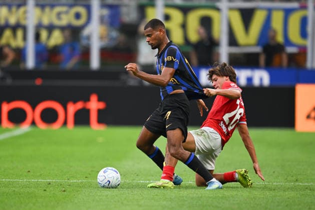 IPA88157489 - Andy Diouf of Inter FC in action during the Italian Serie A soccer match between Inter FC and SSC Napoli on September 5, 2026, at the Giuseppe Meazza San Siro Stadium in Milan, Italy. Photo by Tiziano Ballabio  Copyright: xTizianoxBallabio IPAxSportx xx 88157489