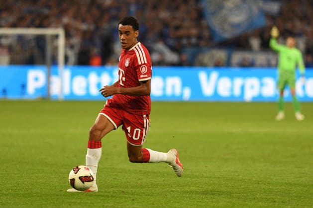 Jamal Musiala (FC Bayern Muenchen) in Aktion, am Ball, Einzelaktion waehrend des Spiels der 1. Bundesliga zwischen FC Schalke 04 und FC Bayern Muenchen, Veltins-Arena am 05. September 2026 in Gelsenkirchen, Deutschland. (Foto von Ralf Treese DeFodi Images) +++ Jamal Musiala (FC Bayern Muenchen) controls the ball during the Bundesliga match between FC Schalke 04 and FC Bayern Muenchen at Veltins-Arena on September 5, 2026 in Gelsenkirchen, Germany. (Photo by Ralf Treese DeFodi Images) DFB DFL REGULATIONS PROHIBIT ANY USE OF PHOTOGRAPHS AS IMAGE SEQUENCES AND OR QUASI-VIDEO. (Photo by Ralf Treese DeFodi Images) - *** Jamal Musiala of FC Bayern Munich in action, on the ball, making a solo run during the Bundesliga match between FC Schalke 04 and FC Bayern Munich, Veltins Arena on September 5, 2026, in Gelsenkirchen, Germany. Photo by Ralf Treese, DeFodi Images. Jamal Musiala of FC Bayern Munich controls the ball during the Bundesliga match between FC Schalke 04 and FC Bayern Munich at Veltins Arena on September 5, 2026 in Gelsenkirchen, Germany. Photo by Ralf Treese, DeFodi Images. DFB and DFL regulations prohibit any use of photographs as image sequences and or quasi-video. Photo by Ralf Treese, DeFodi Images.