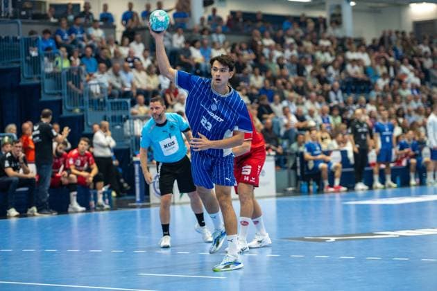 Nicola Roganovic, backcourt, VfL Gummersbach 23, VfL Gummersbach vs. MT Melsungen, Opel Handball Bundesliga, Men, Matchday 3, September 5, 2026, Gummersbach, North Rhine-Westphalia, Germany Copyright: xkolbert-press MartinxWdziecznyx