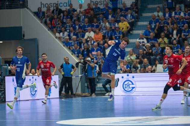 Miro Schluroff, backcourt, VfL Gummersbach 15, VfL Gummersbach vs. MT Melsungen, Opel Handball Bundesliga, Men s, Matchday 3, September 5, 2026, Gummersbach, North Rhine-Westphalia, Germany Copyright: xkolbert-press MartinxWdziecznyx